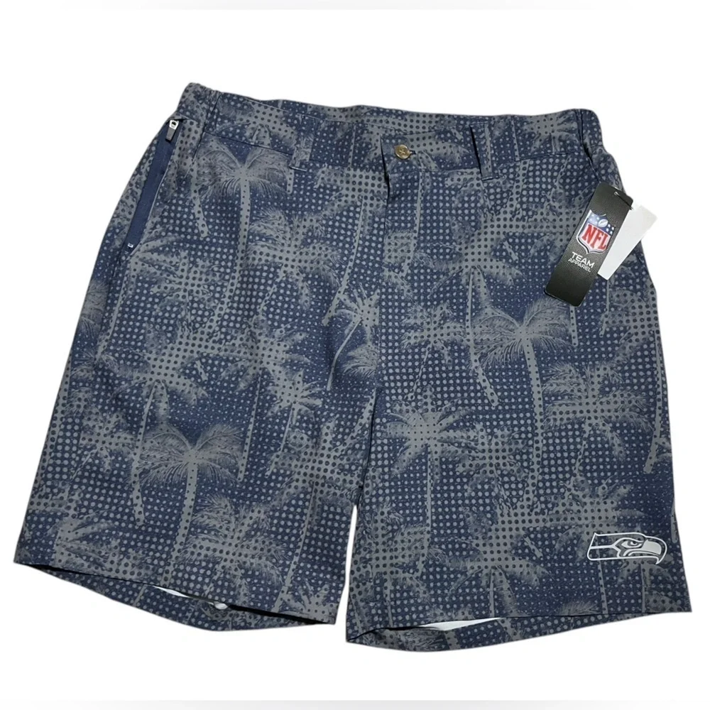NWT NFL Team Apparel Seahawks Palm Patterned Shorts